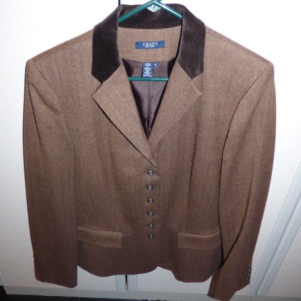 Brown tweed Chaps ladies jacket US 14